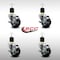 Service Caster 3'' SS Hard Rubber Swivel 1-7/8'' Expanding Stem Caster Set with Brake, 4PK SCC-SSEX20S314-HRS-TLB-178-4 - alternate 2